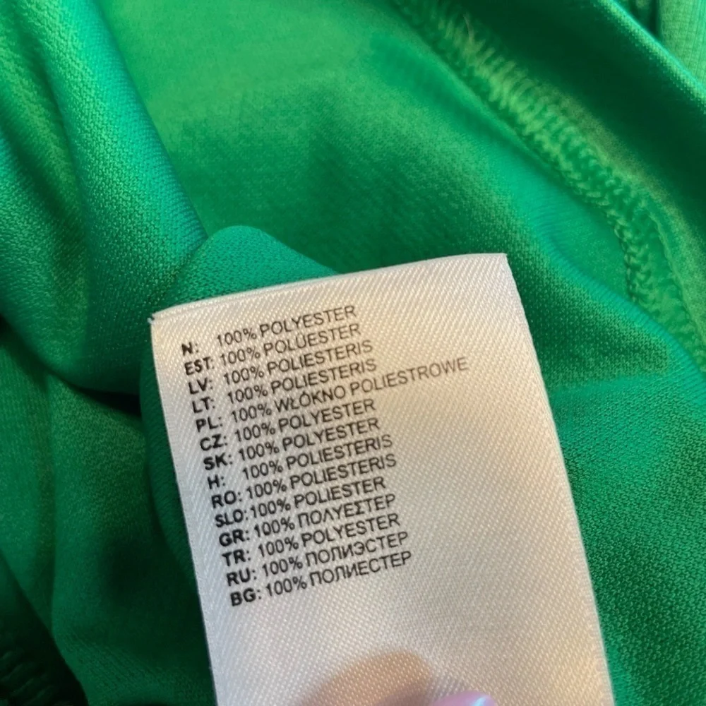 Adidas Men’s Green Short Sleeve Crewneck Striped Activewear Athletic Shirt Sz L